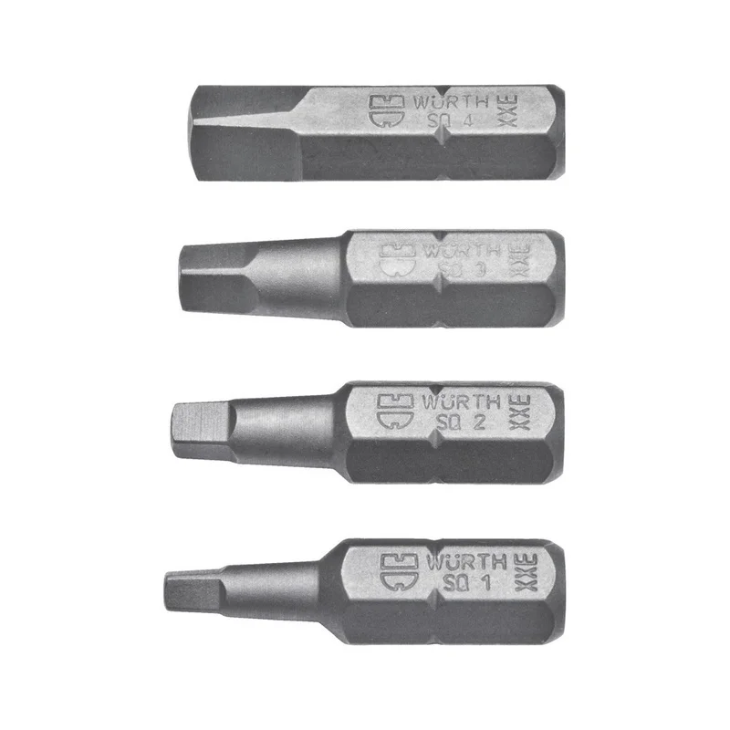 1/4" KVADRATINIŲ SUKIMO ANTGALIŲ 25 MM RINKINYS, 4 VNT.