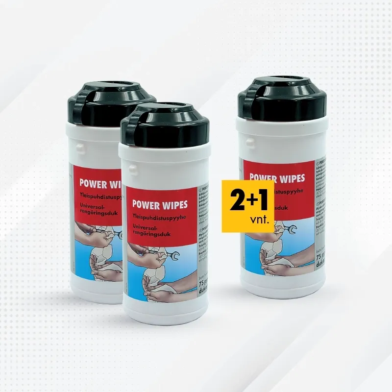 2+1 ŠLUOSTĖS POWER WIPES, 75 VNT.  RINKINYS