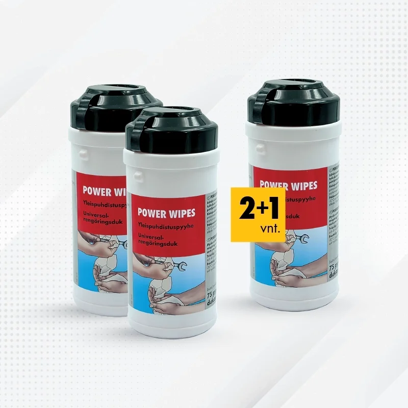 2+1 ŠLUOSTĖS POWER WIPES, 75 VNT. RINKINYS