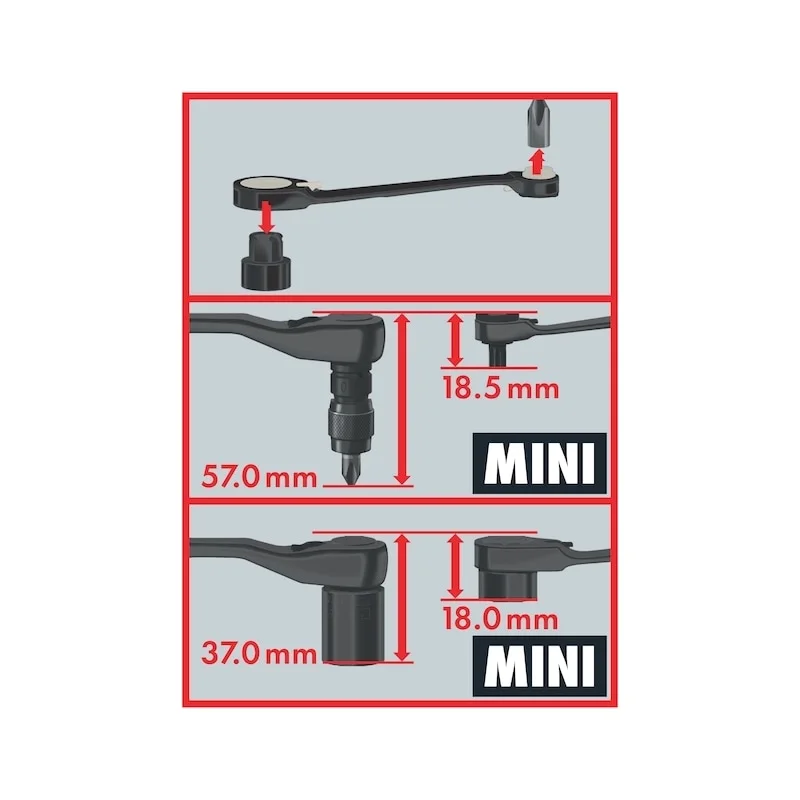 1/4" TERKŠLINIO RAKTO RINKINYS BLACK EDITION 19VNT
