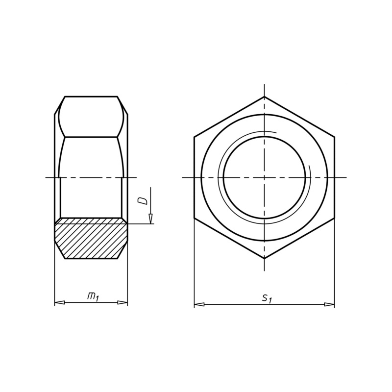ISO 4032/DIN 934 VERŽLĖ KAIRINĖ CINKUOTA - Würth Lietuva