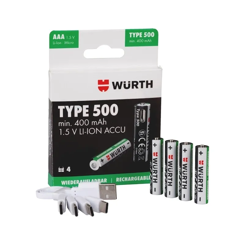 PAKRAUNAMŲ AAA DYDŽIO AKUMULIATORIŲ RINKINYS 1,5V 400mAh 4 VNT.