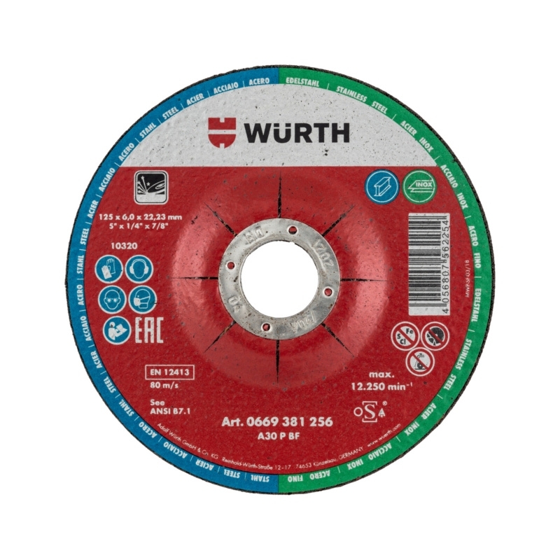ŠLIFAVIMO DISKAS PLIENUI / NERŪDIJANČIAM PLIENUI, 125X6,0/22,23
