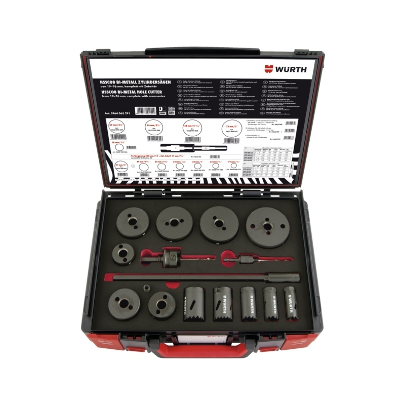 CILINDRINIŲ PJŪKLŲ RINKINYS 19-76MM, 16 VNT.