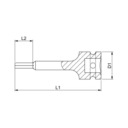 SMŪGINIS ANTGALIS 1/2 HEX 8MM ILGAS