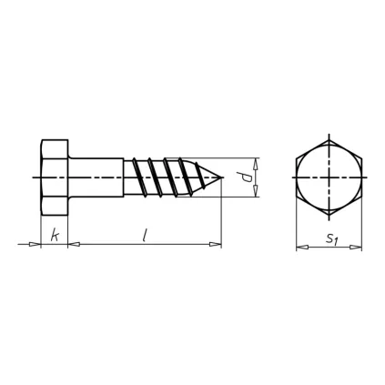 SRAIGTAS DIN571 16x120 CINKUOTAS