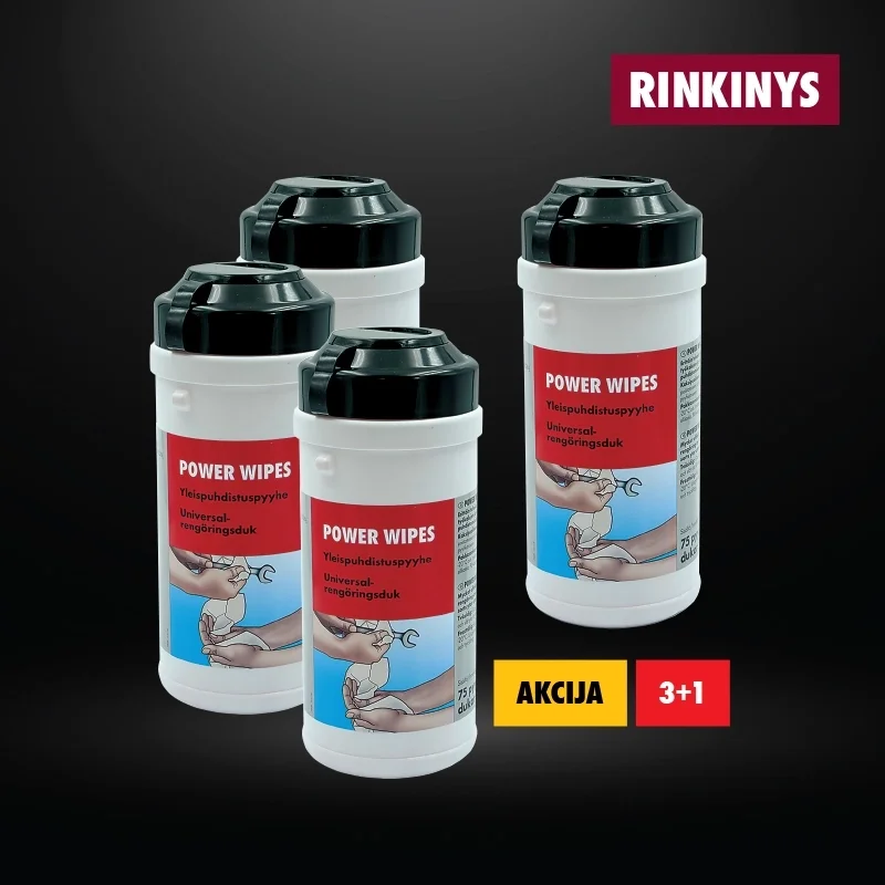 ŠLUOSTĖS POWER WIPES 3+1