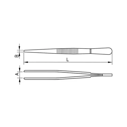 PINCETAS TIESIAIS GALAIS, 145MM